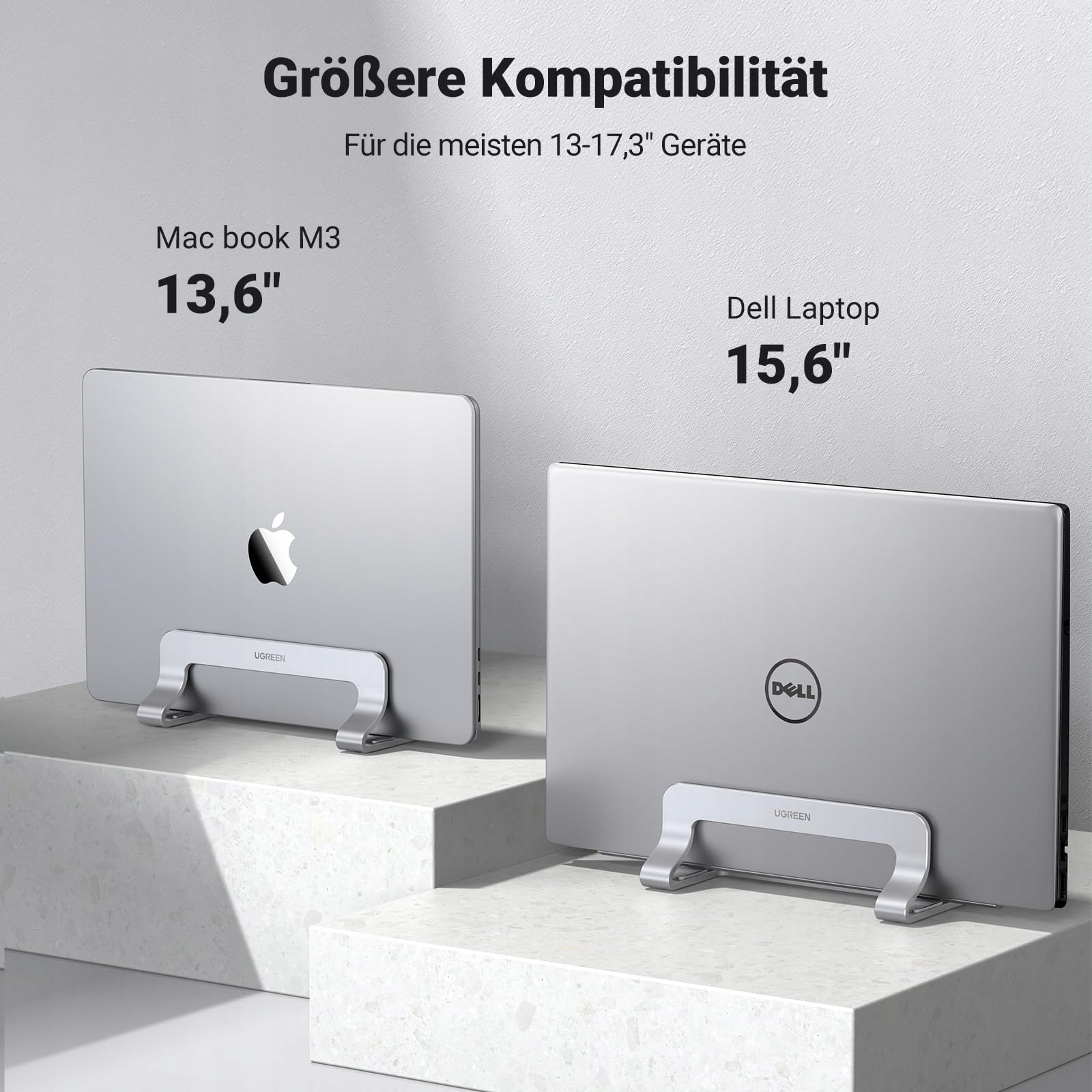 UGREEN Pionowy Aluminiowy Stojak Uchwyt Na Laptopa Srebrny — miniatura 7