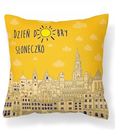 

Poduszka Dzień Dobry Słoneczko Dobranoc Gwiazdeczk