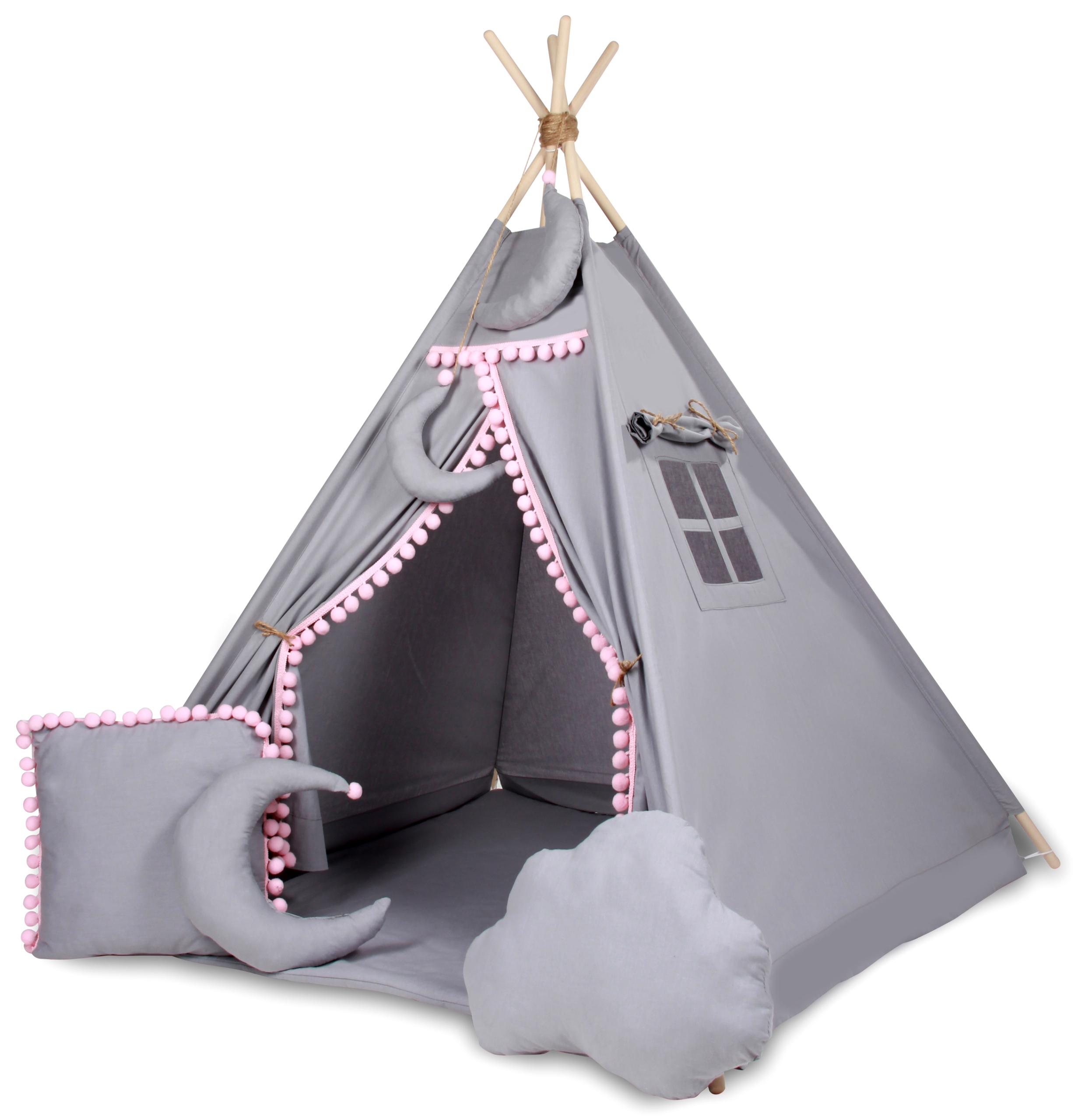 Namiot Tipi Wigwam z matą+5poduszeczek przytulanek