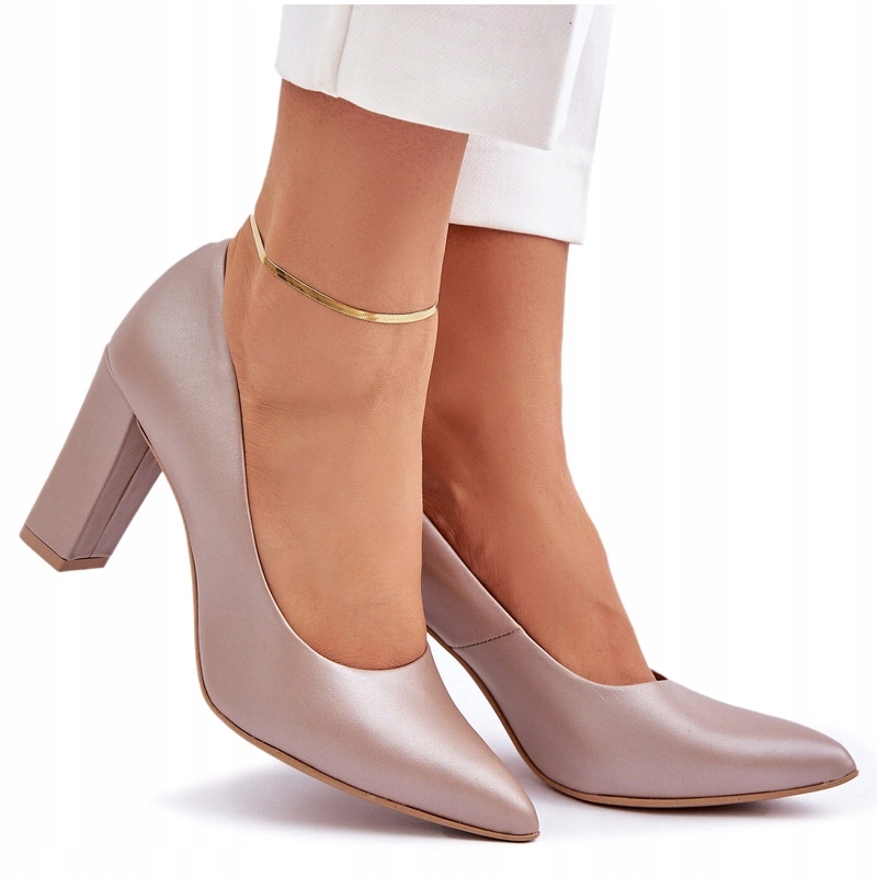 Saténové Lodičky Lewski Shoes 2453 Béžové 37