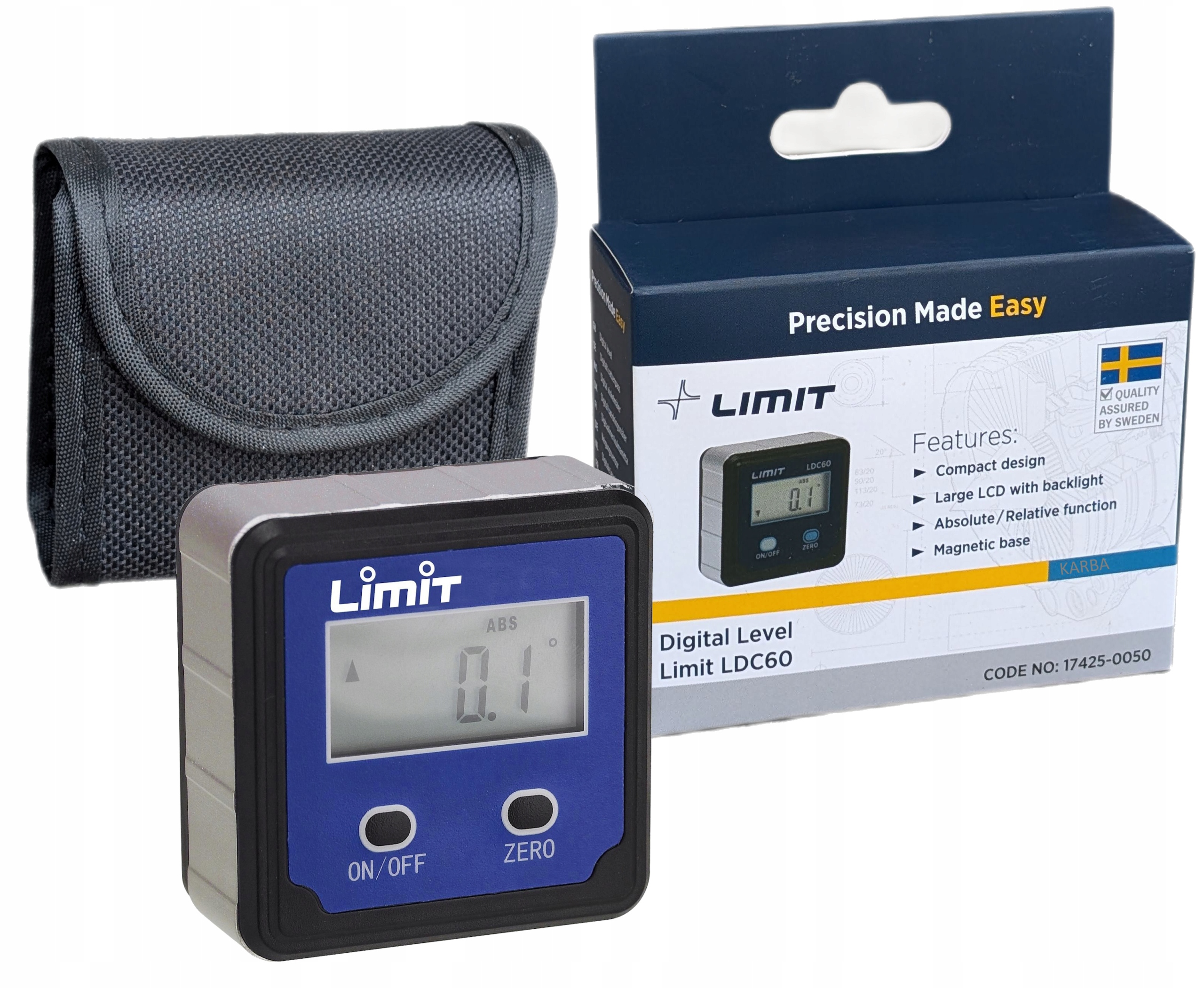 Digitální vodováha a úhloměr Limit s magnetem, kostka