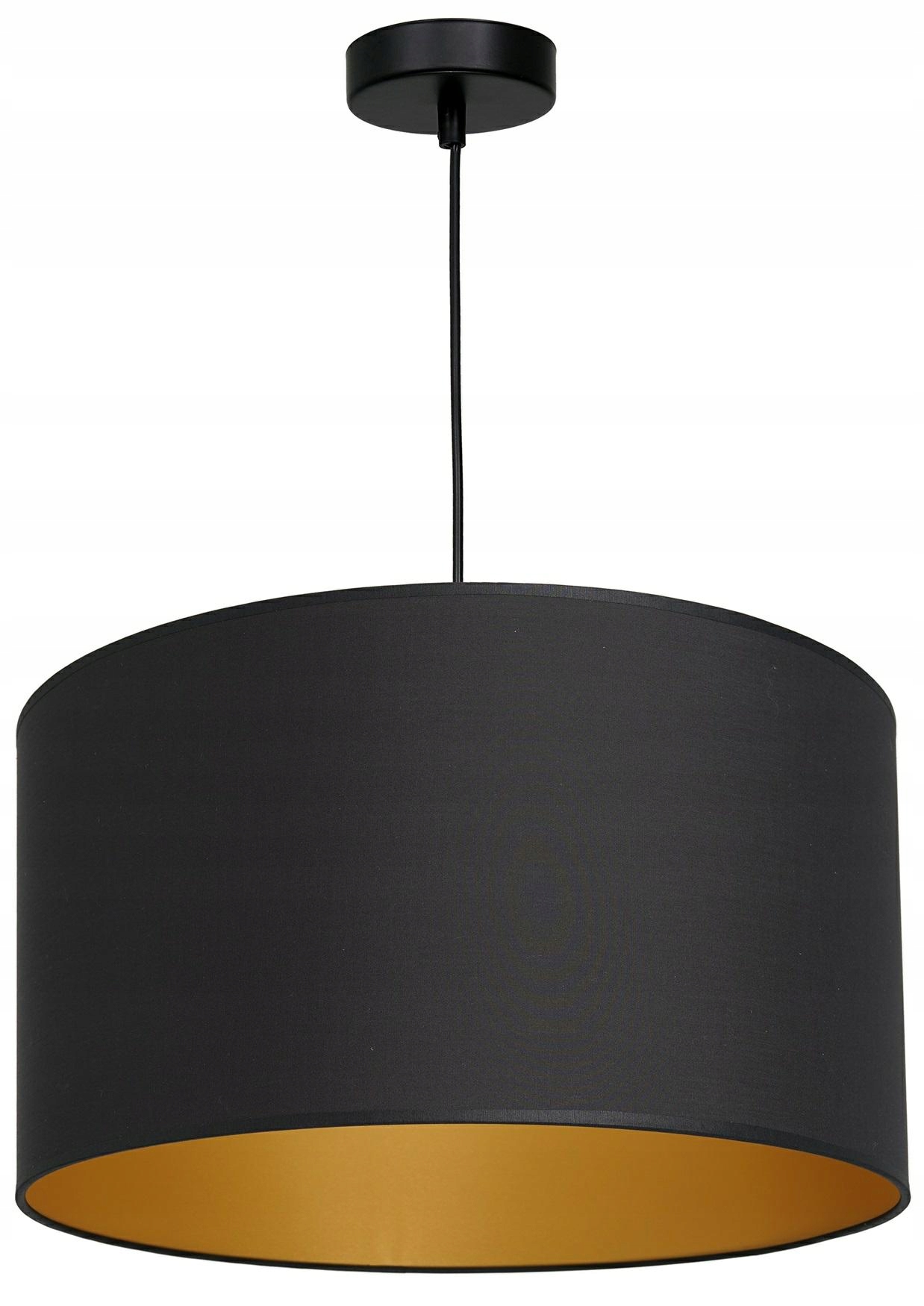 Moderní závěsná stropní lampa Arden Černo-zlatá Abažur 1xE27 40 cm