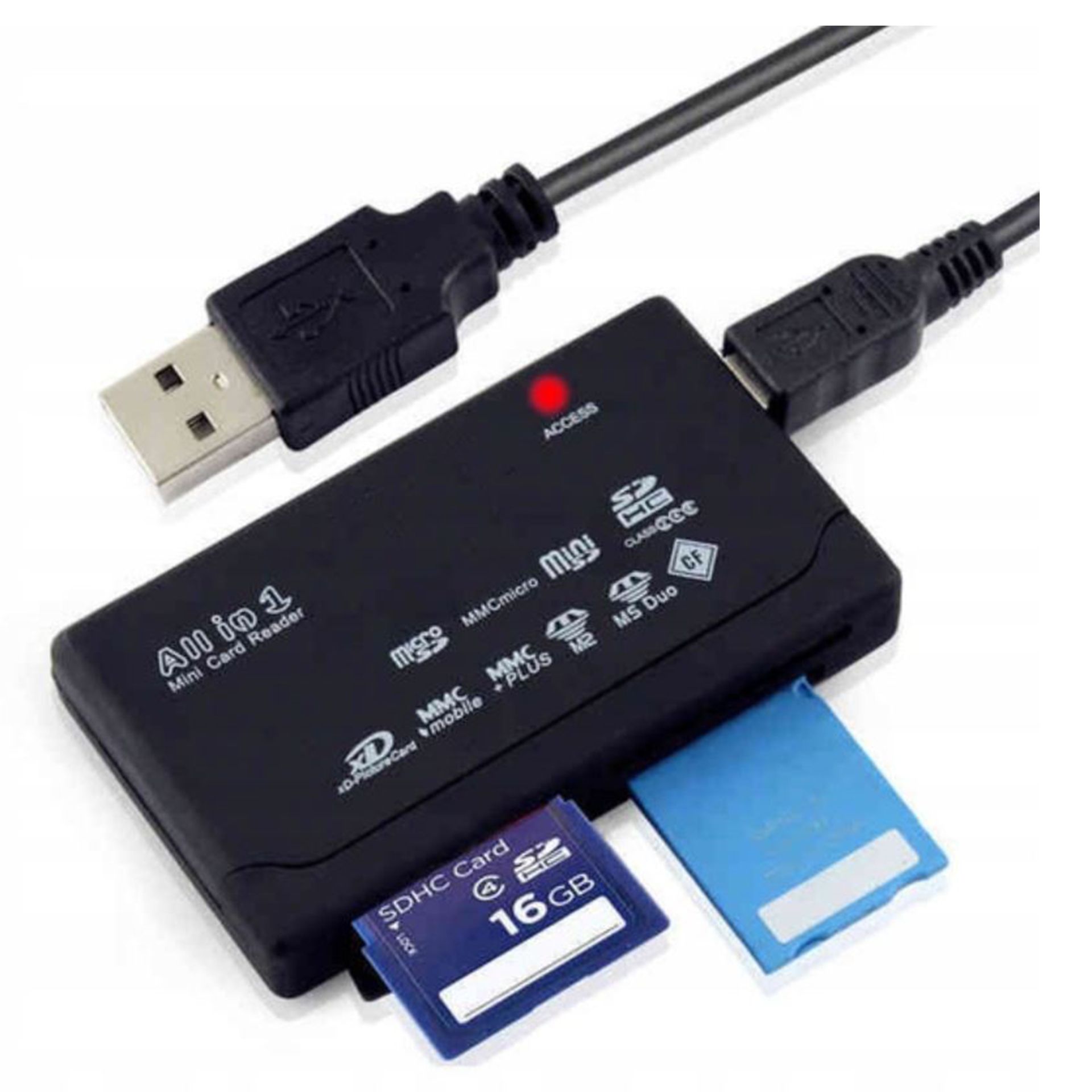 2X SZYBKI UNIWERSALNY CZYTNIK KART PAMIĘCI USB SD SDHC SDXC MICRO MS CF M2 Model AK-10100