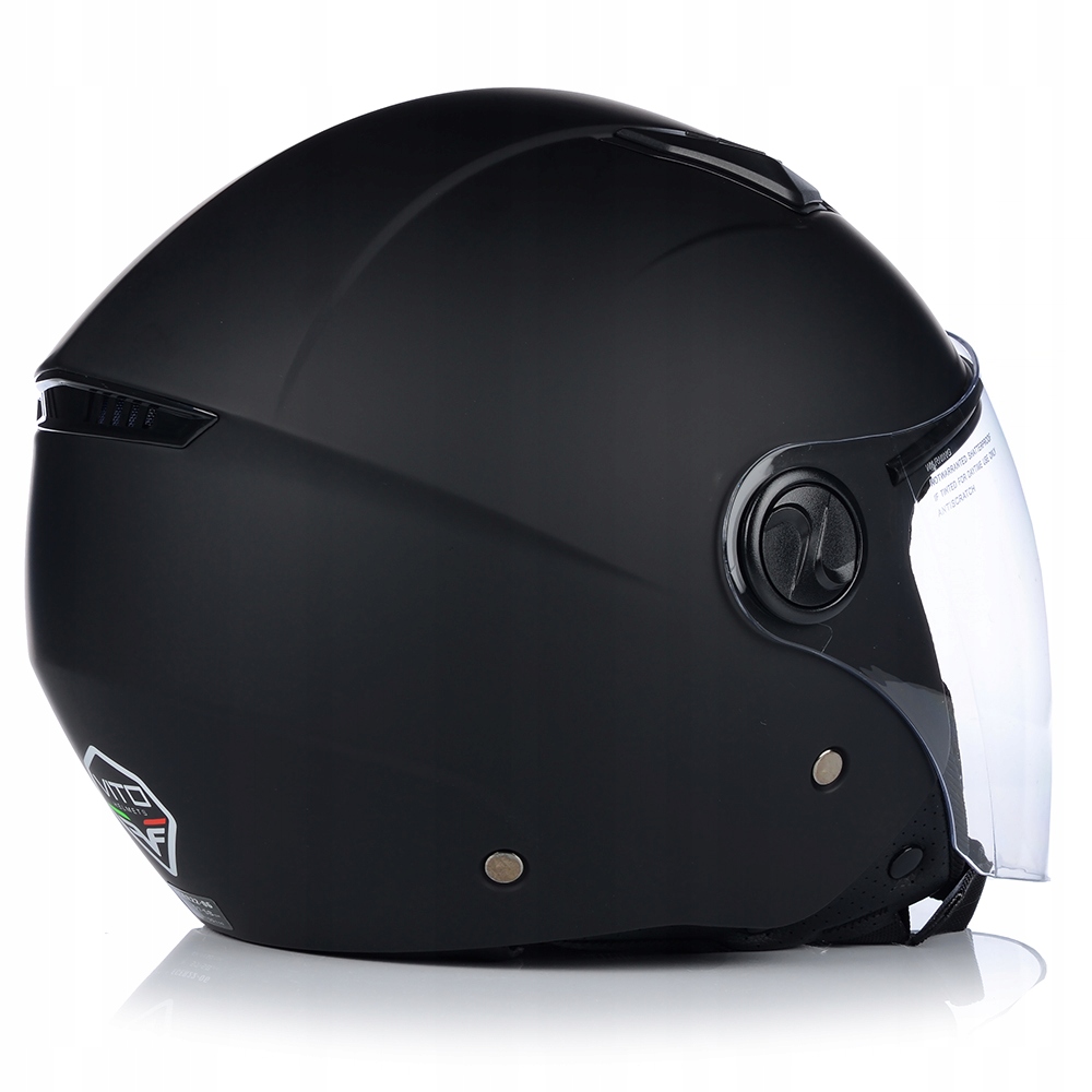KASK MOTOCYKLOWY OTWARTY | VITO BRAVO | CZARNY MAT SKUTER CHOPPER ECE 22.06 Typ Otwarte / Jet