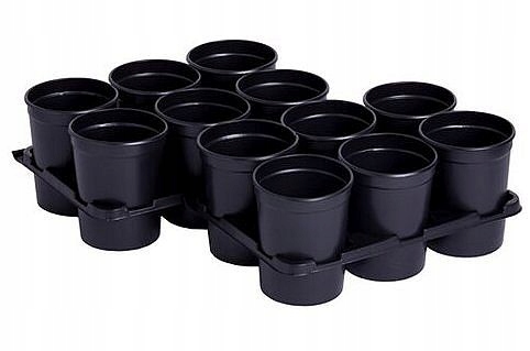 ZESTAW DO WYSIEWU ROZSADA 12 doniczek + 2 tace