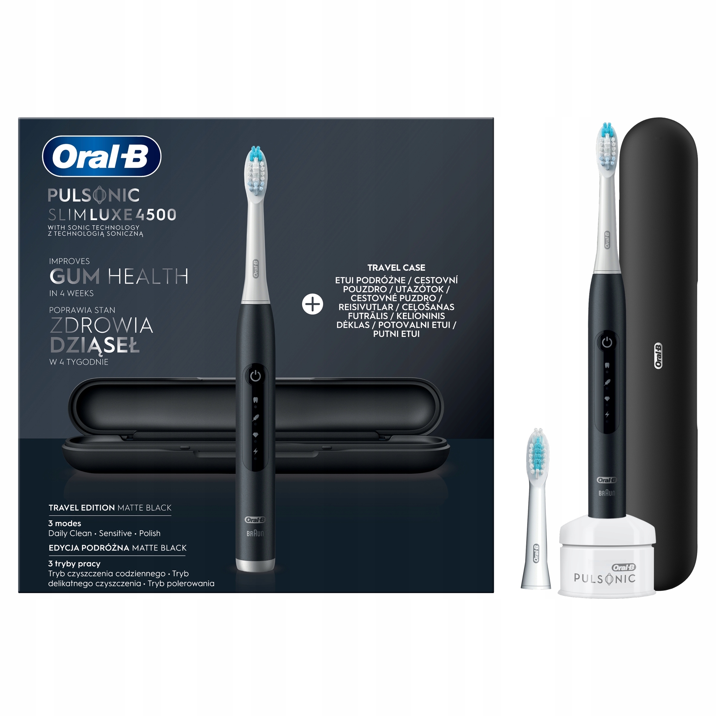 Elektrická zubná kefka Oral-B Pulsonic Slim Luxe 4500 čierna