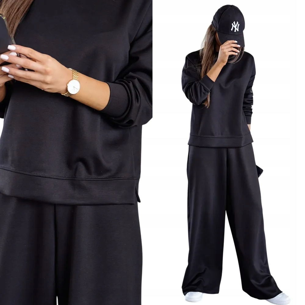 Dámská Teplákovka, široké kalhoty a oversize mikina, velikost S/m, černá