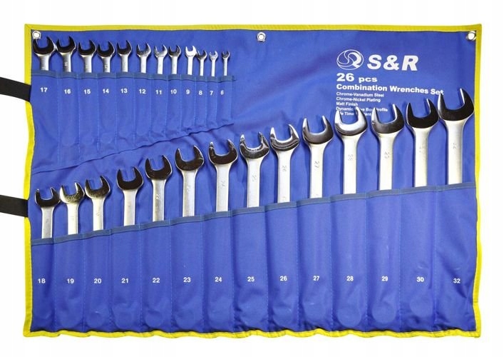 Sada očkoplochých kľúčov 26 ks S&r v obale 6mm-32 mm Drive