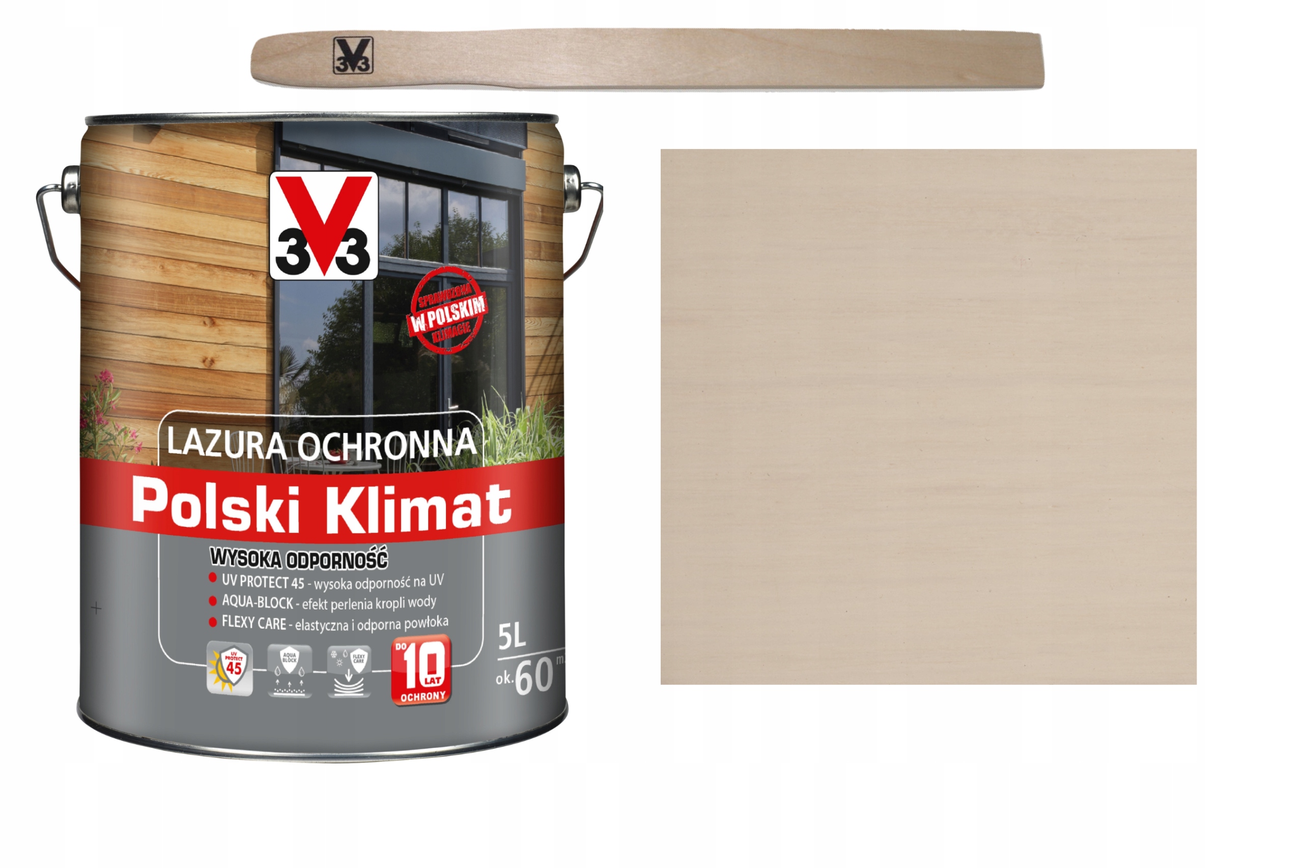 Lazura V33 Polski Klimat 10 lat Biały Kremowy 5L