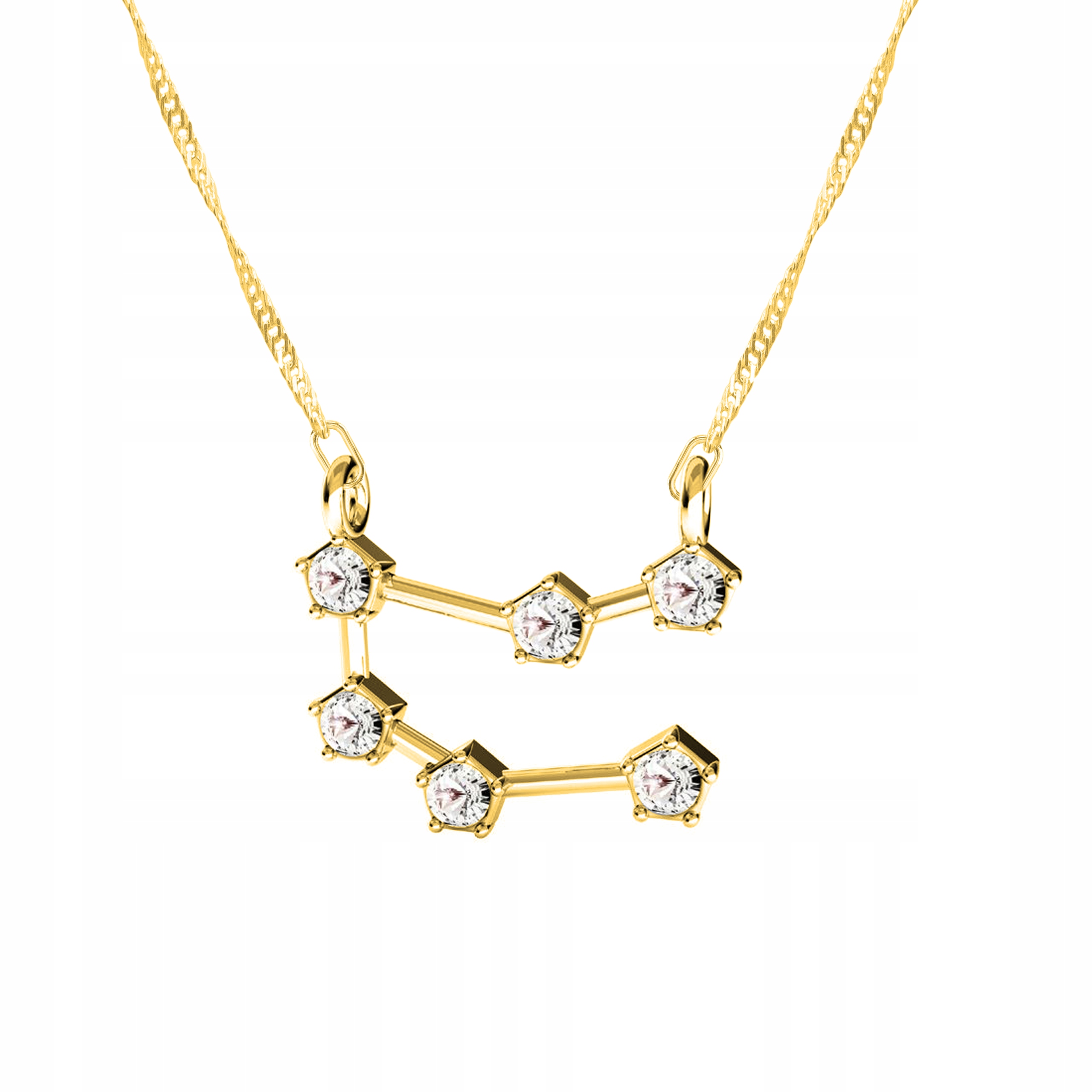 Řetízek zlatý náhrdelník stříbro 925 Znamení Blíženci