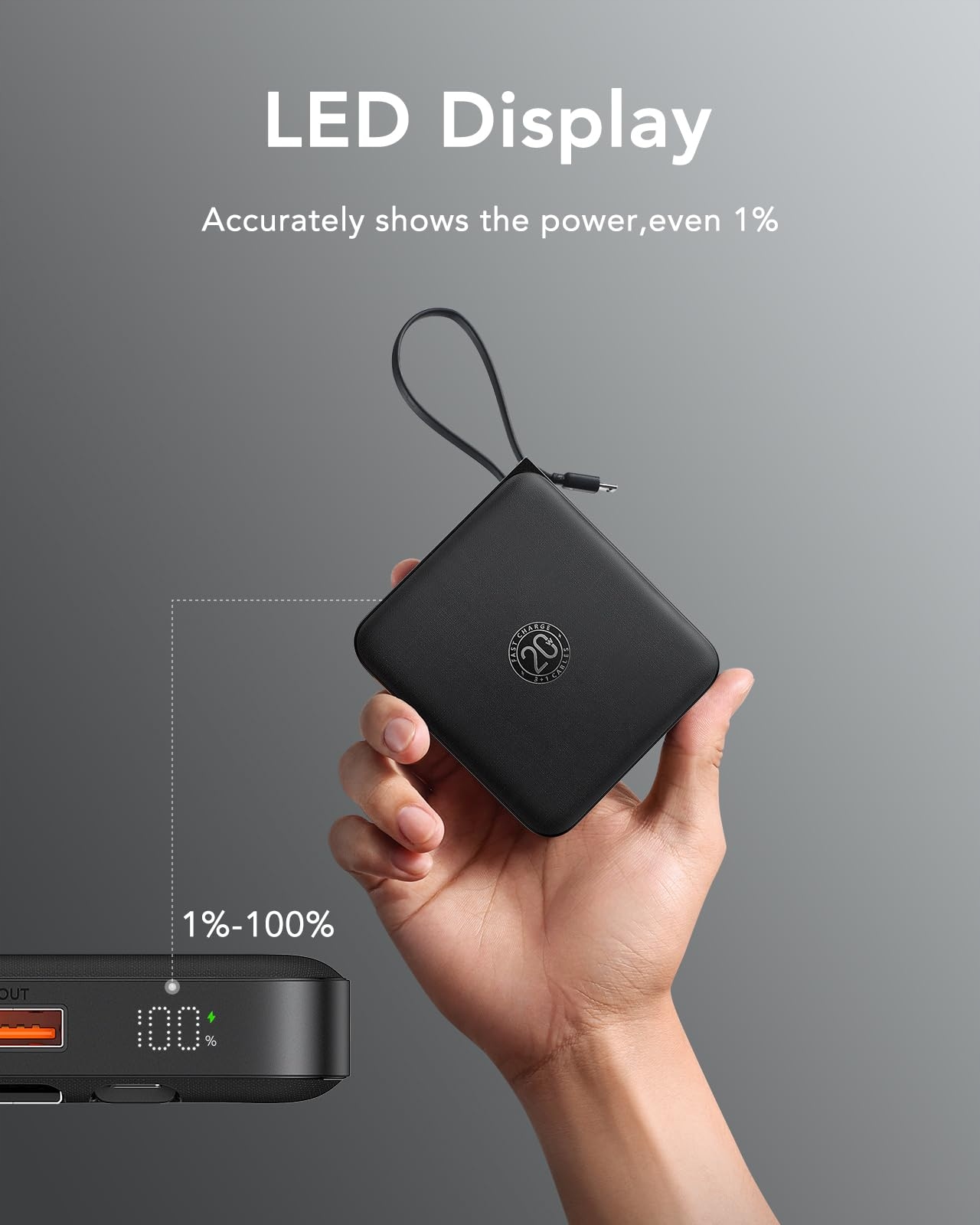 VRURC 10000mAh Power Bank USB C Szybkie Ładowanie dla iPhone Samsung — miniatura 8