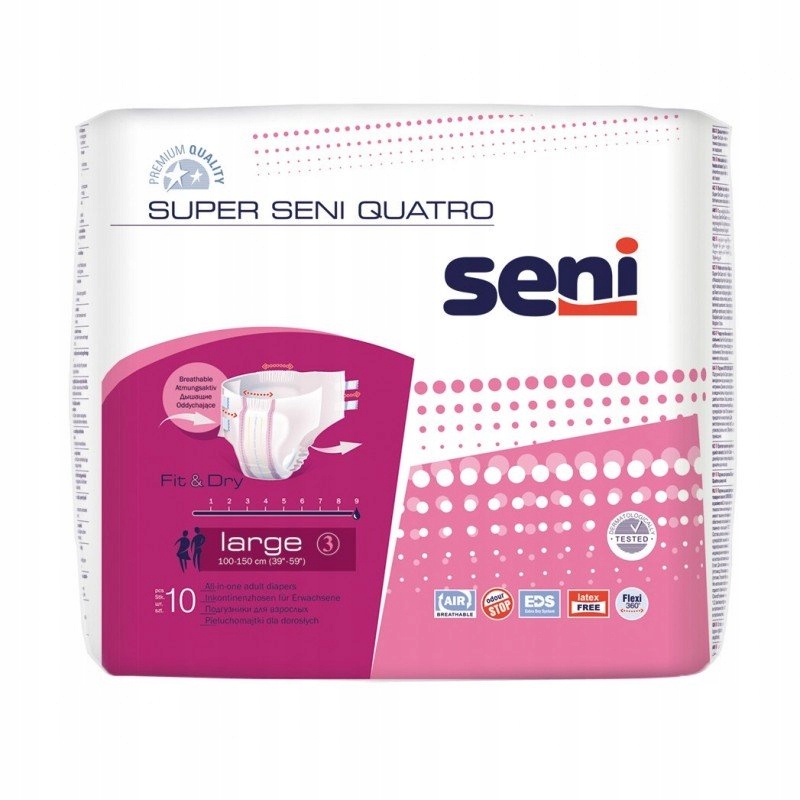 

Pieluchomajtki na rzepy Seni Quatro L 10szt