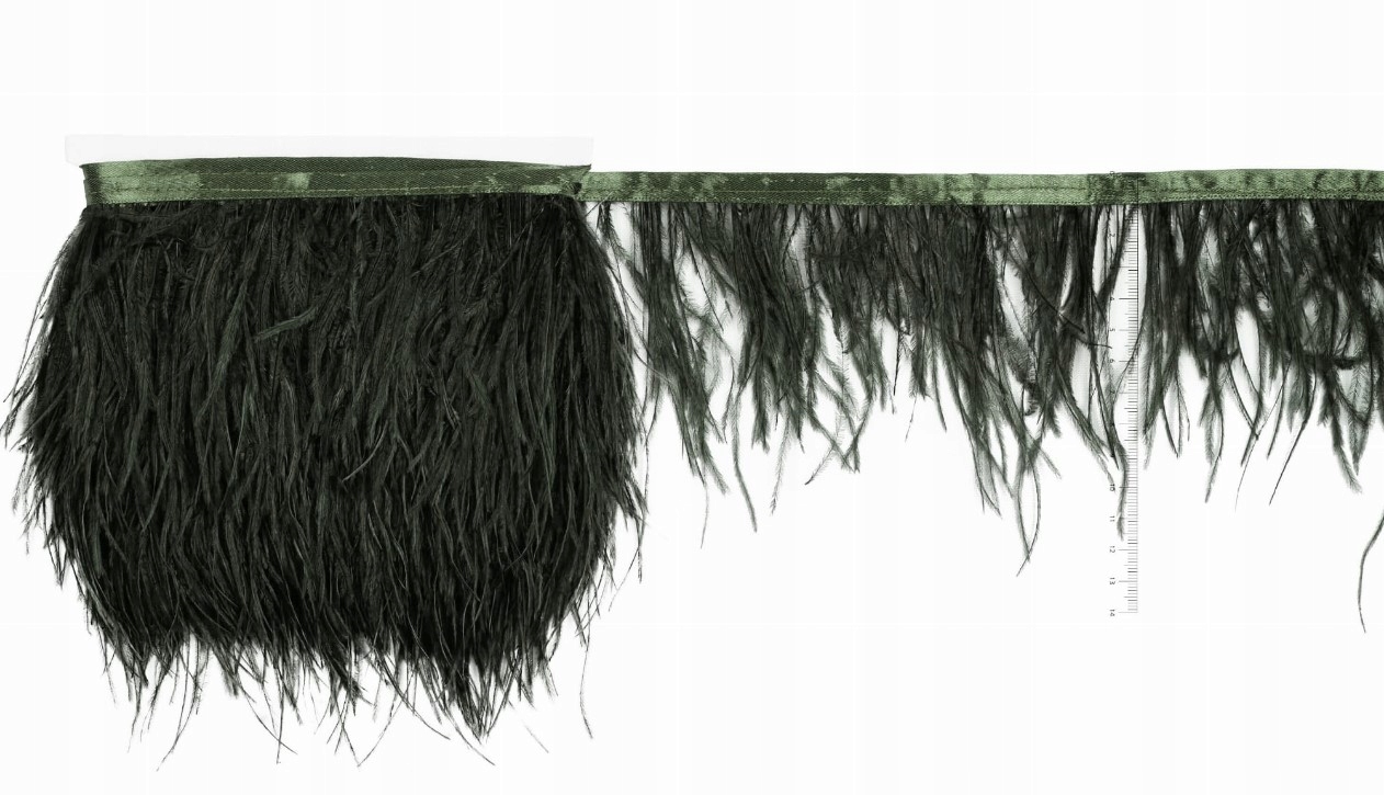 Pštrosí Peří Na Pásku Olivové Khaki 10MB Premium