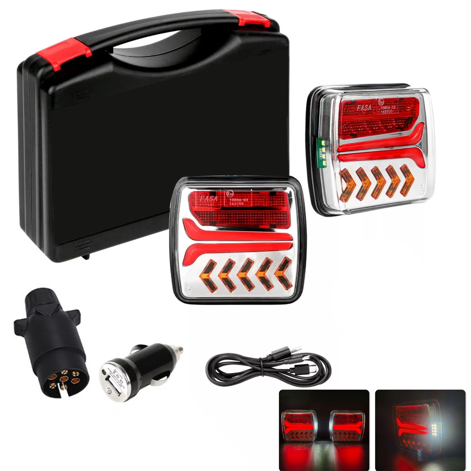 2x Bezdrátové Lampy Zadní Přívěsy Na Magnet Led Kufr 12V 24V