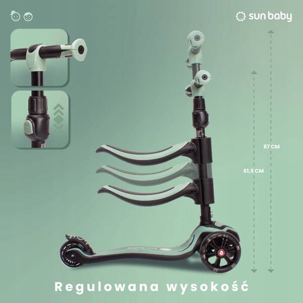 HULAJNOGA LED Rowerek biegowy deskorolka Flash 3w1 z kołami LED Rodzaj trójkołowa