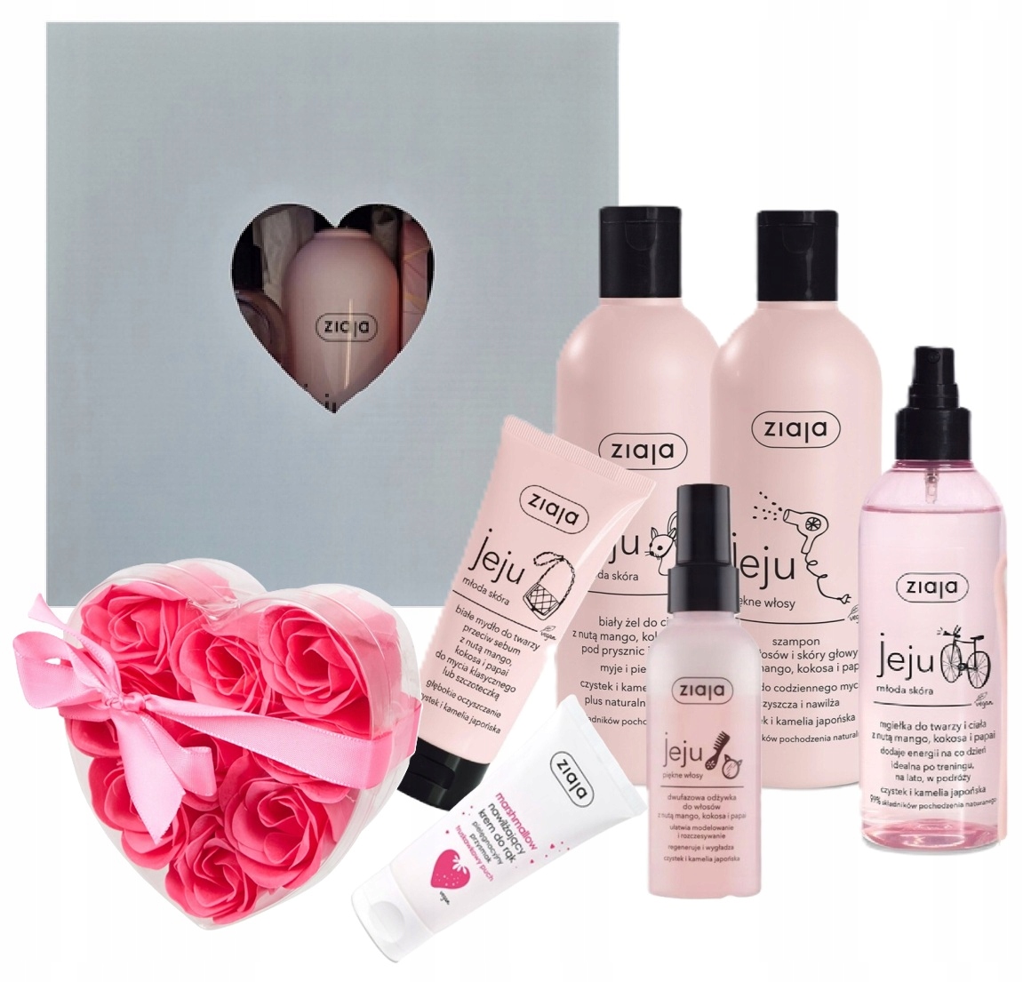 Ziaja Jeju Różowy Zestaw Do Młodej Cery Na Walentynki
