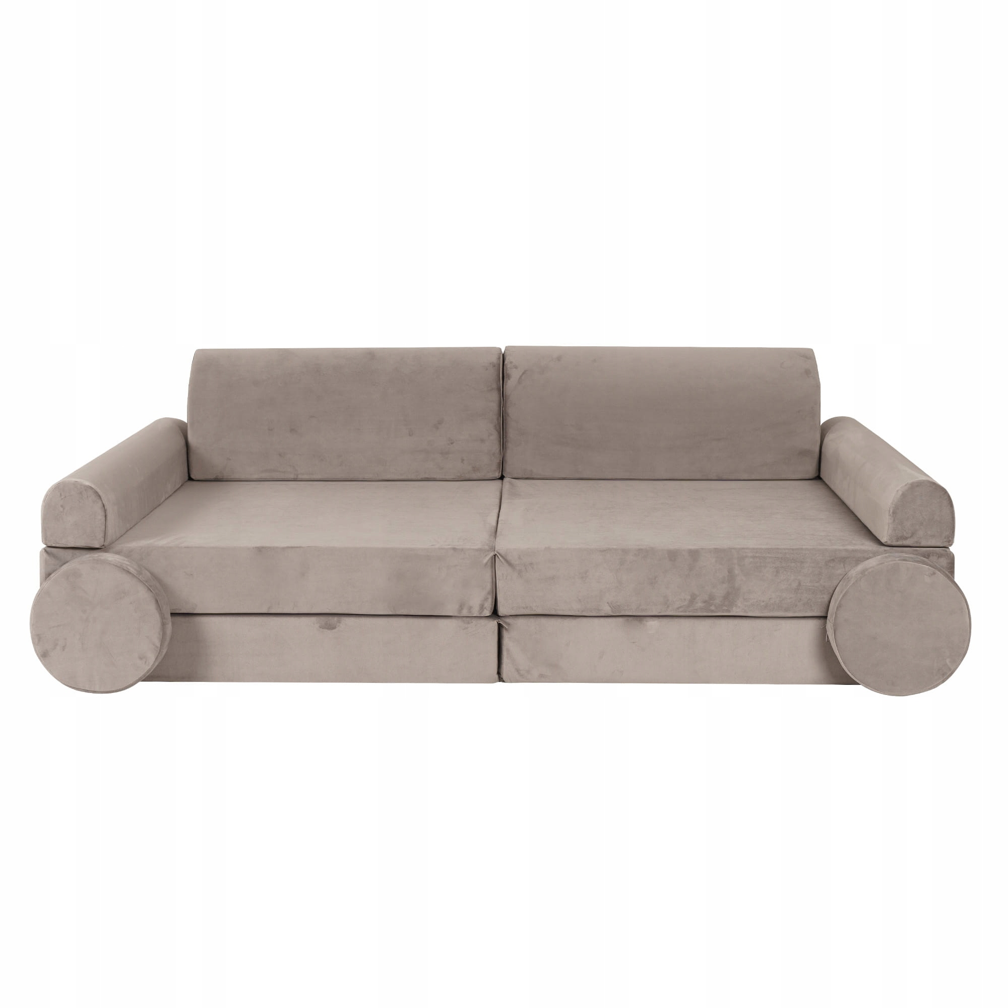 Sofa dziecięca Premium, Welurowa, Szara