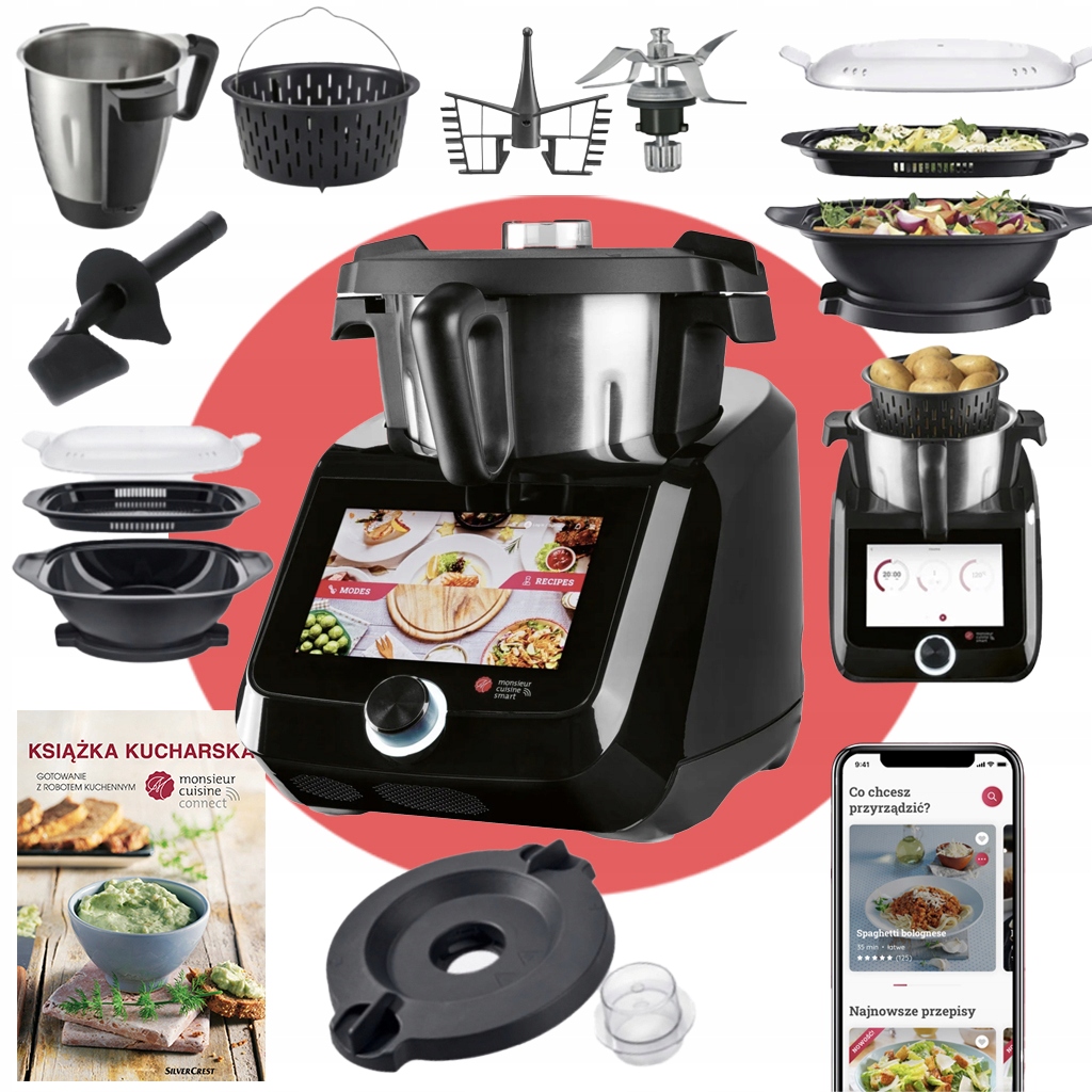 Monsieur Cuisine Kuchyňský Robot Lidlomix Černý Smart Wi-Fi 2025 Komplet