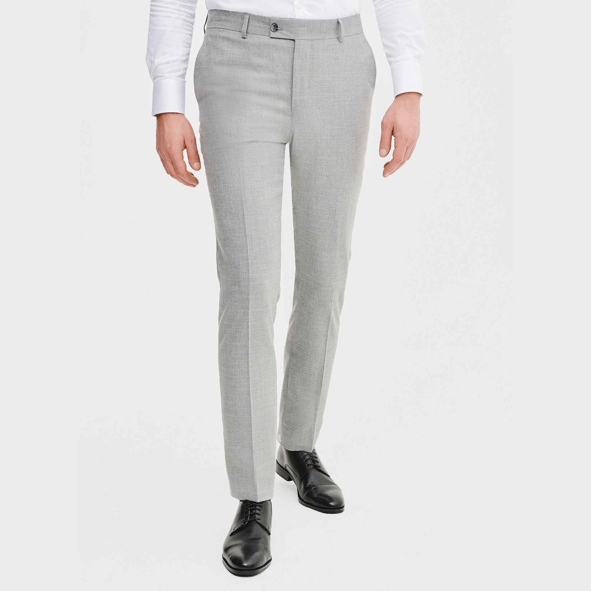 Šedé oblekové kalhoty Slim Fit Pako Lorente vel