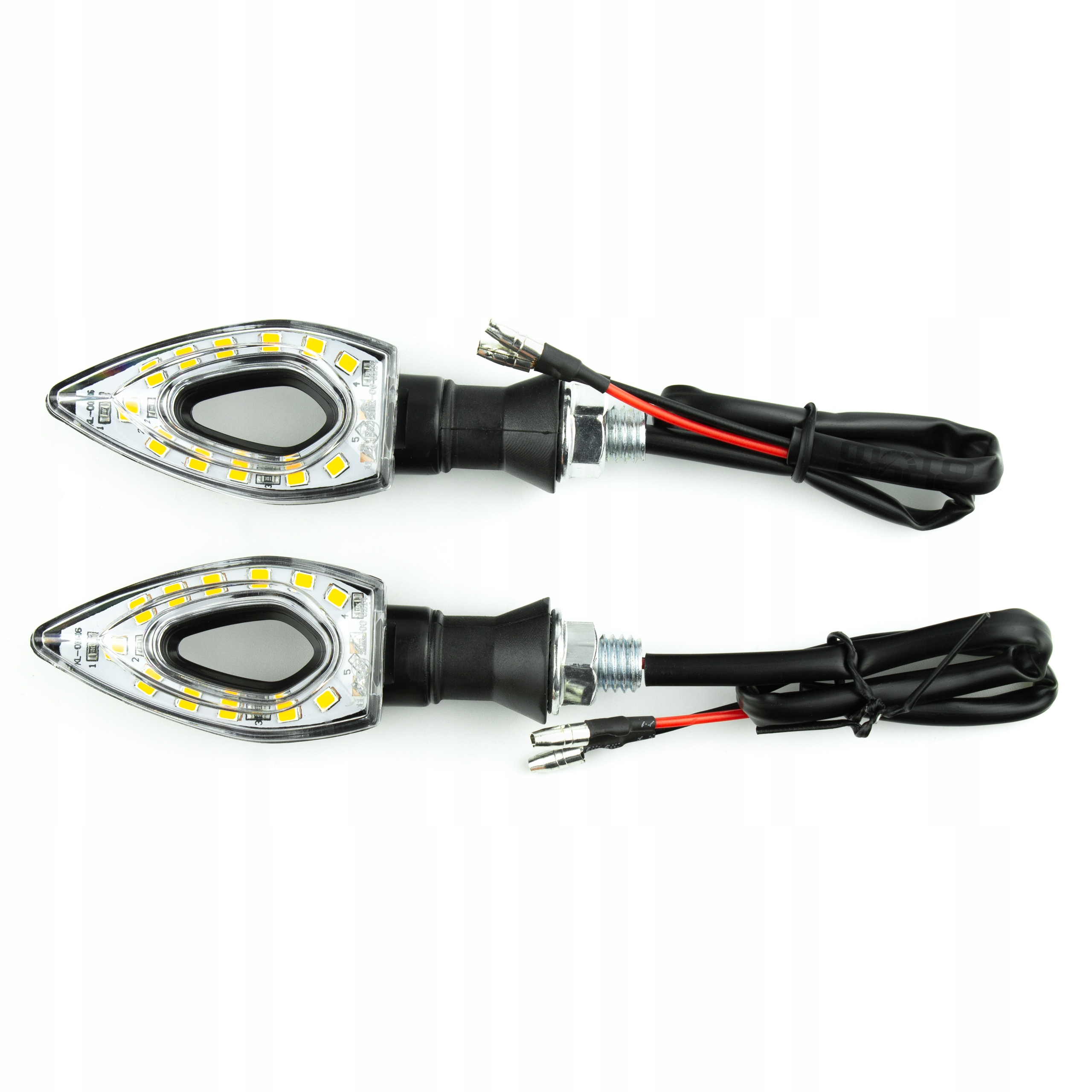 Kierunkowskazy motocyklowe LED 12 diod M10 E32 czarne biały klosz Producent RacePro