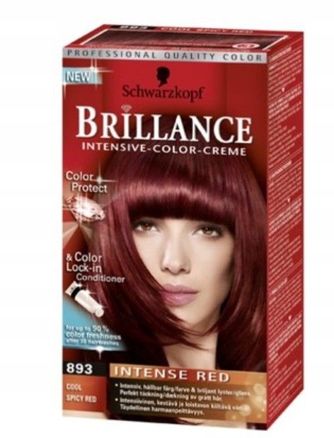 Schwarzkopf Brillance barva na vlasy 893 Ostrá Červená S Černou
