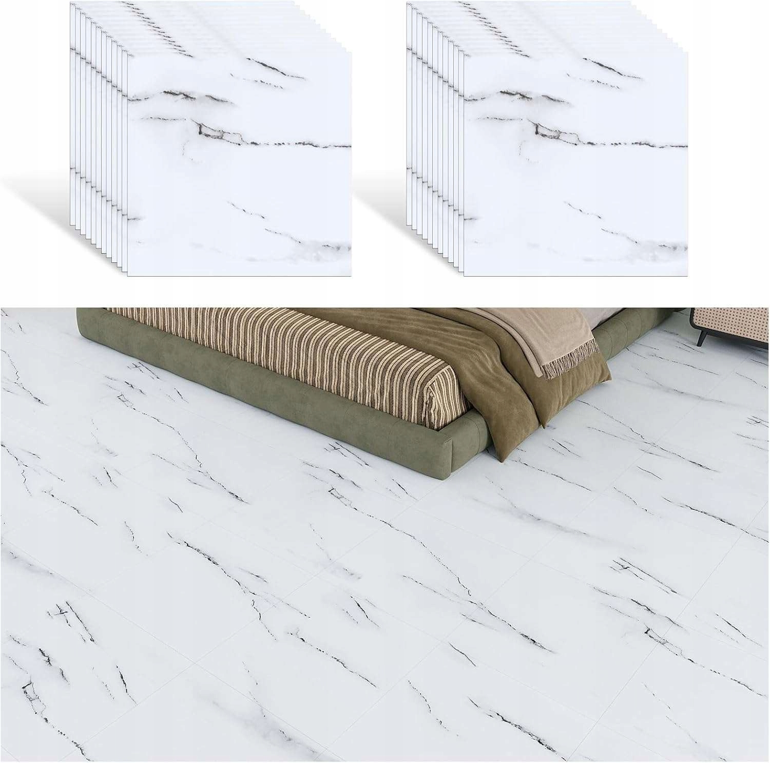 Pvc samolepicí mramorové podlahové dlaždice 30x30 cm 24ks