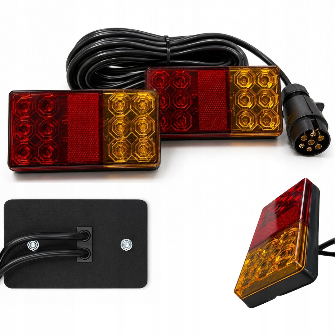 Kombinované zadní Led lampy pro přívěsný vozík 7 Pin s kabelem 7,5 m