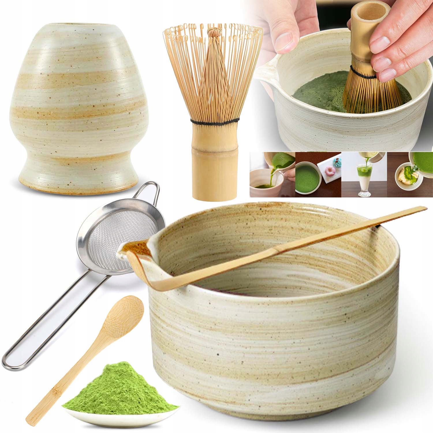 Levně Bambusová Dárková Sada 6 Ks Na Čaj Matchy Chashaku, Metlička, Lžíce