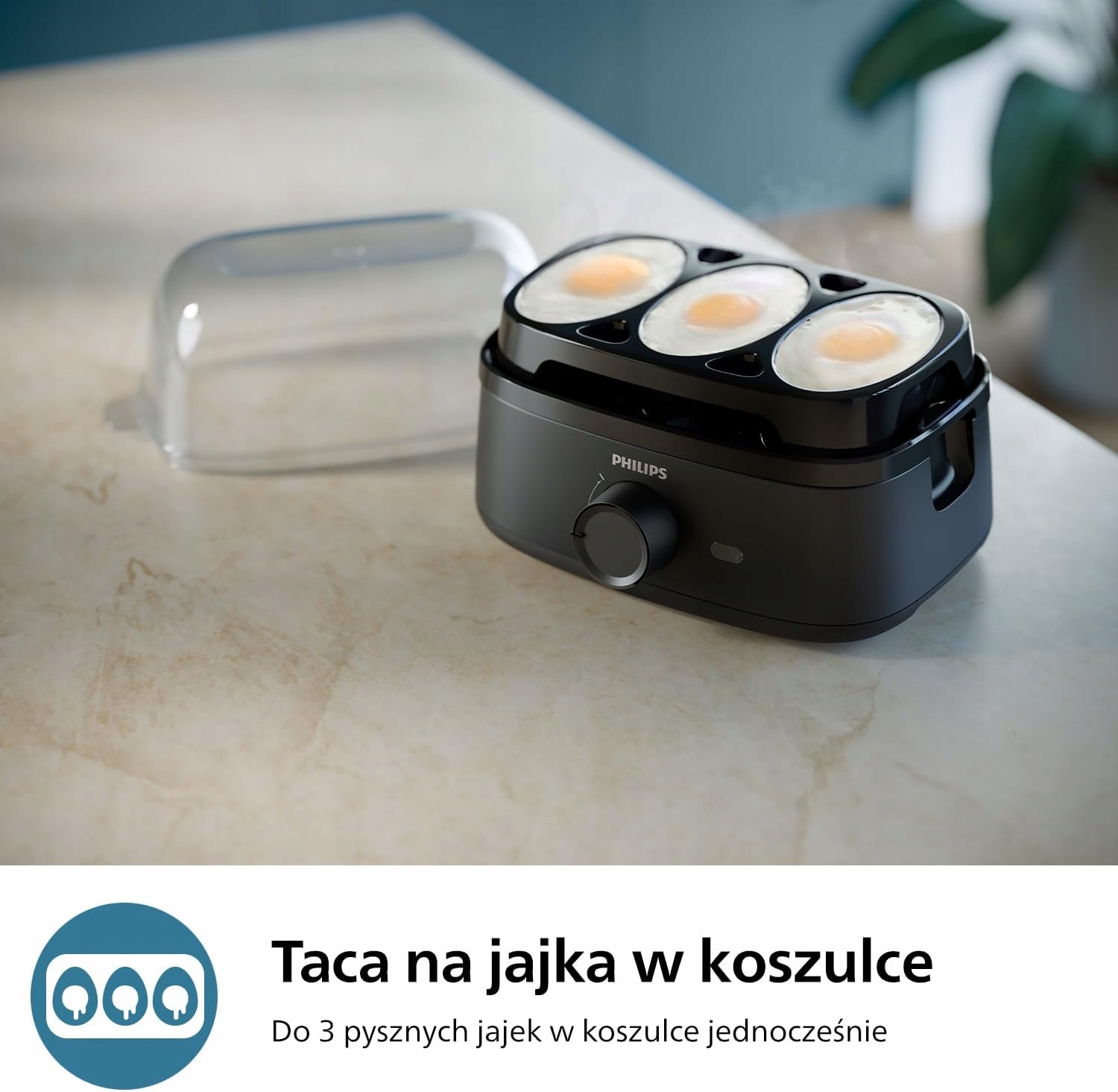 Jajowar do gotowania jaj Philips HD9137/90 400W Marka Philips