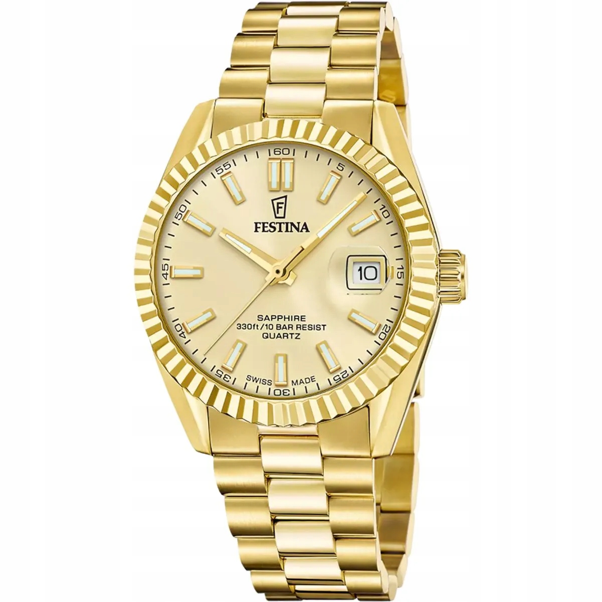 Festina Swiss Made 20086-A Pánské hodinky zlaté se safírovým sklem