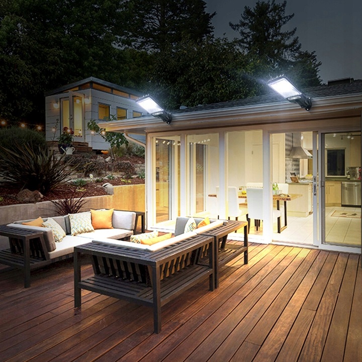 LAMPA SOLARNA ULICZNA CZUJNIK RUCHU PILOT LATARNIA Kąt świecenia 140°