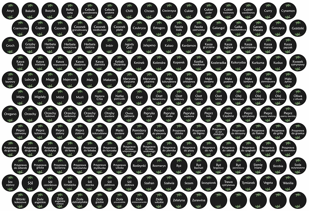 

Naklejki na przyprawy etykiety na słoiki 175 szt