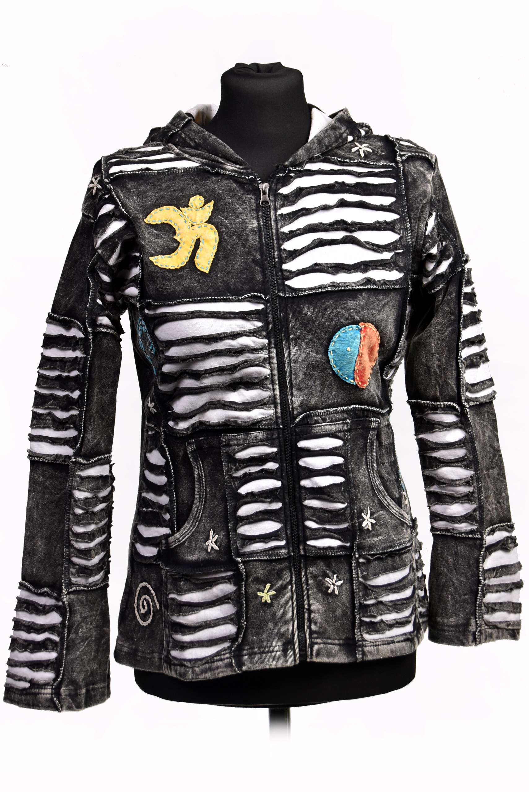 Bavlněná Mikina Ručně šitá v Nepálském stylu Hippie