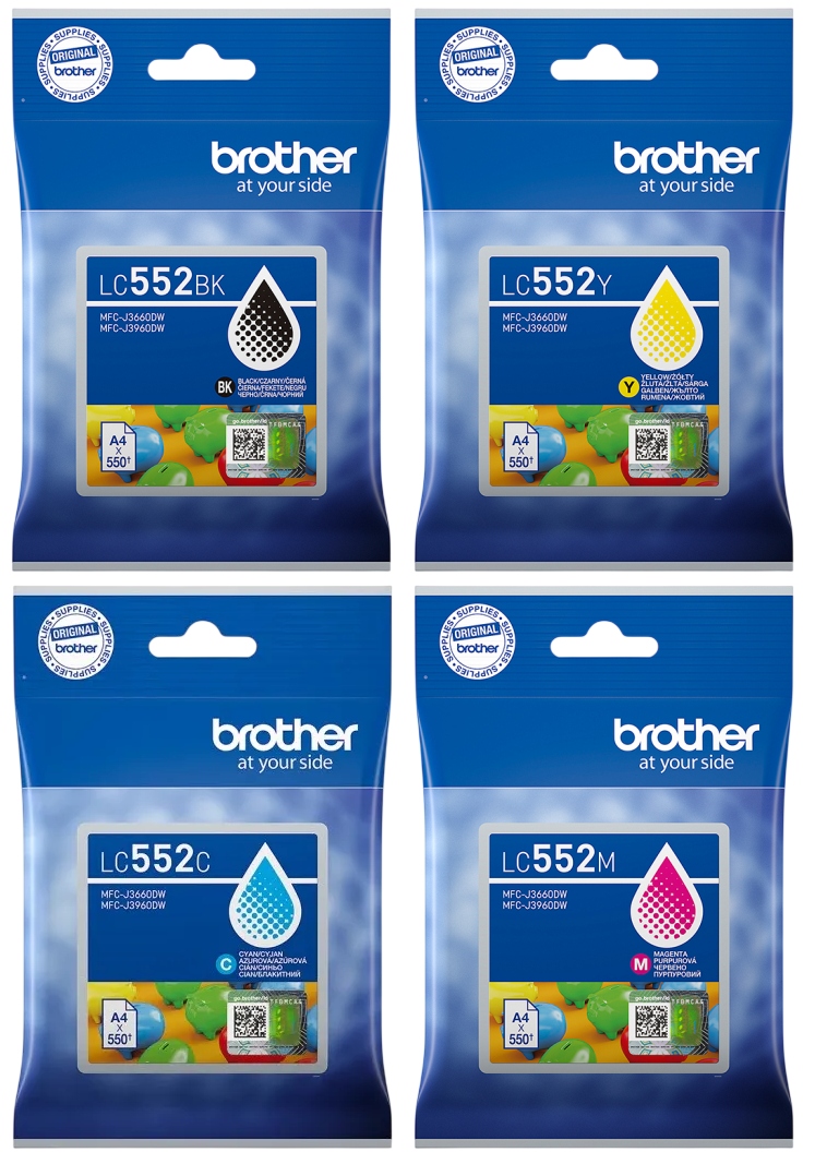 Tusze Brother LC552 550 stron (Komplet)