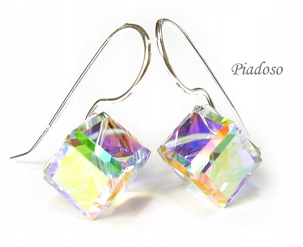 Krásné krystaly Náušnice Certifikát Stříbro Ab