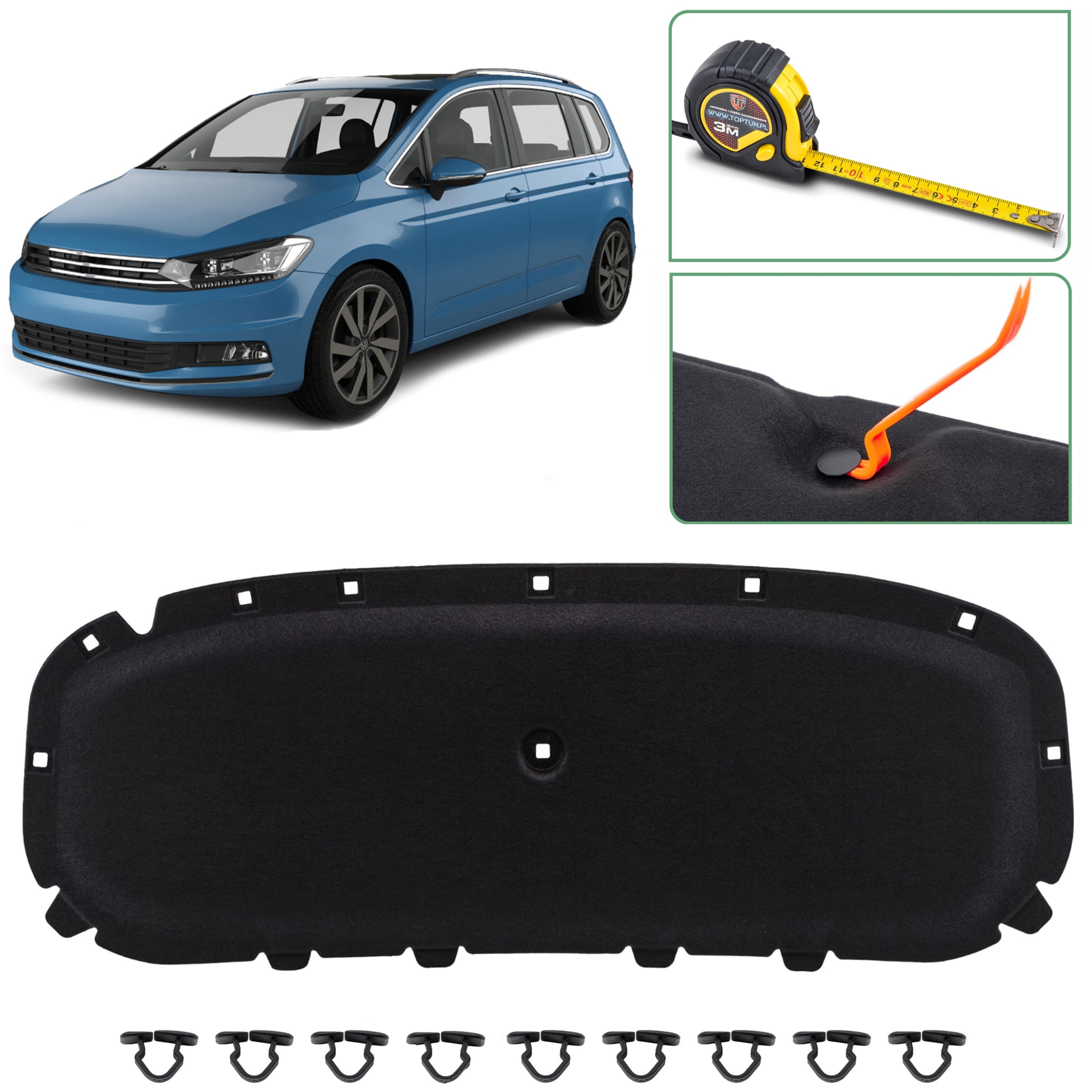 VOLKSWAGEN TOURAN II 5T 2015+ WYGŁUSZENIE MASKI 5TA863831 + SPINKI