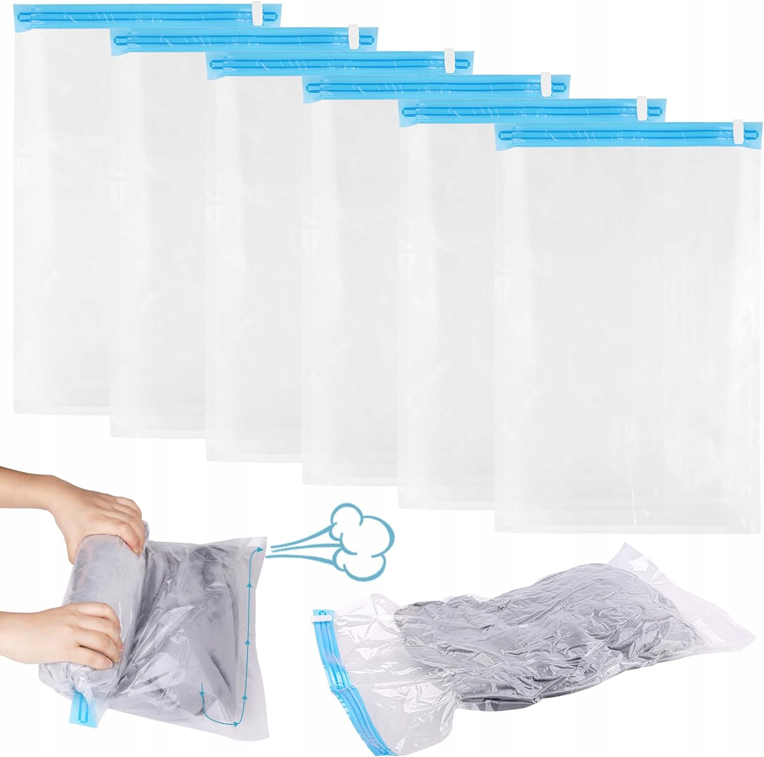 Levně 6 x Vakuové Sáčky 60 x 40 cm Kompresní Sáčky Vakuové Skladování