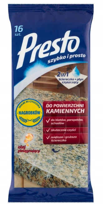 

Presto Chusteczki do Powierzchni Kamiennych 16szt