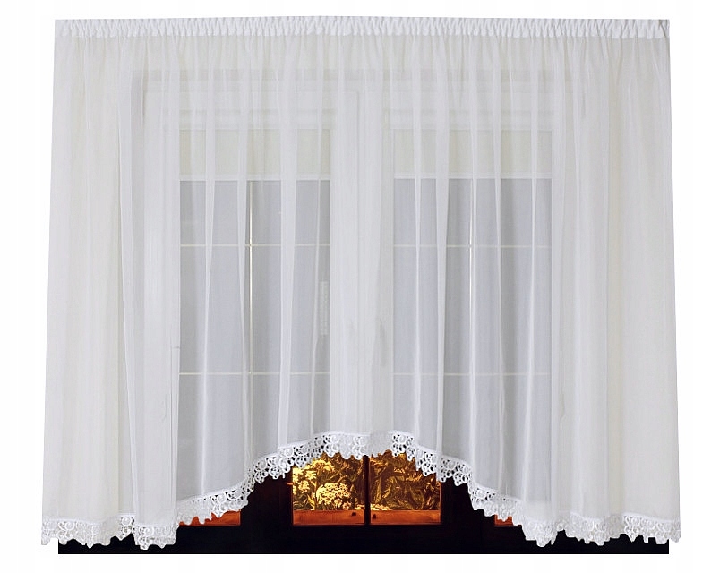Hotová Záclona Voál Guipure 500x150 V Obloukovém Řadí