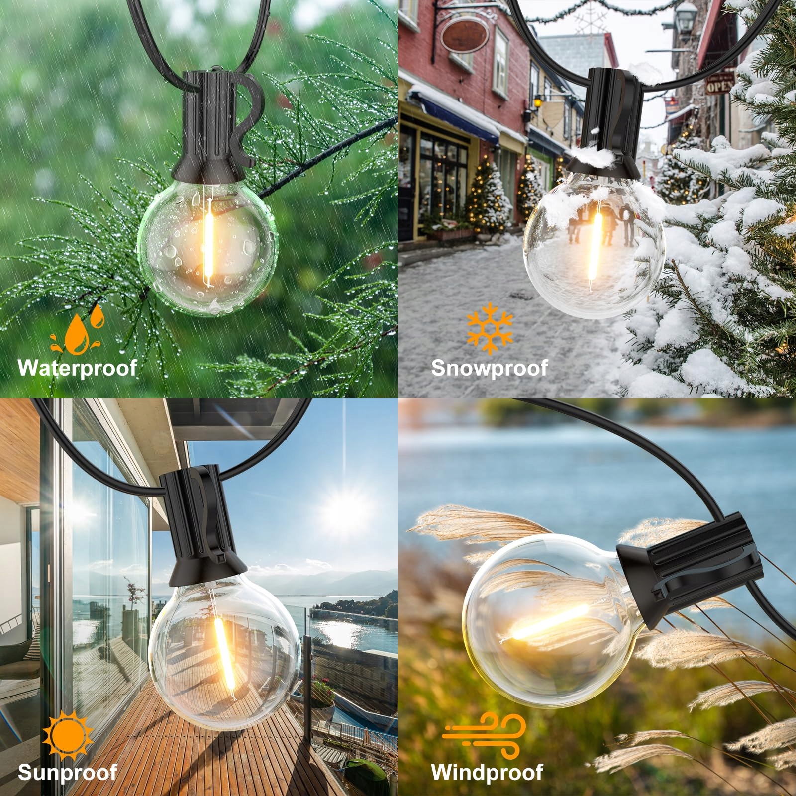 GPATIO LAMPKI ŚWIĄTECZNE OŚWIETLENIE ŻARÓWKI LED 30M — miniatura 3