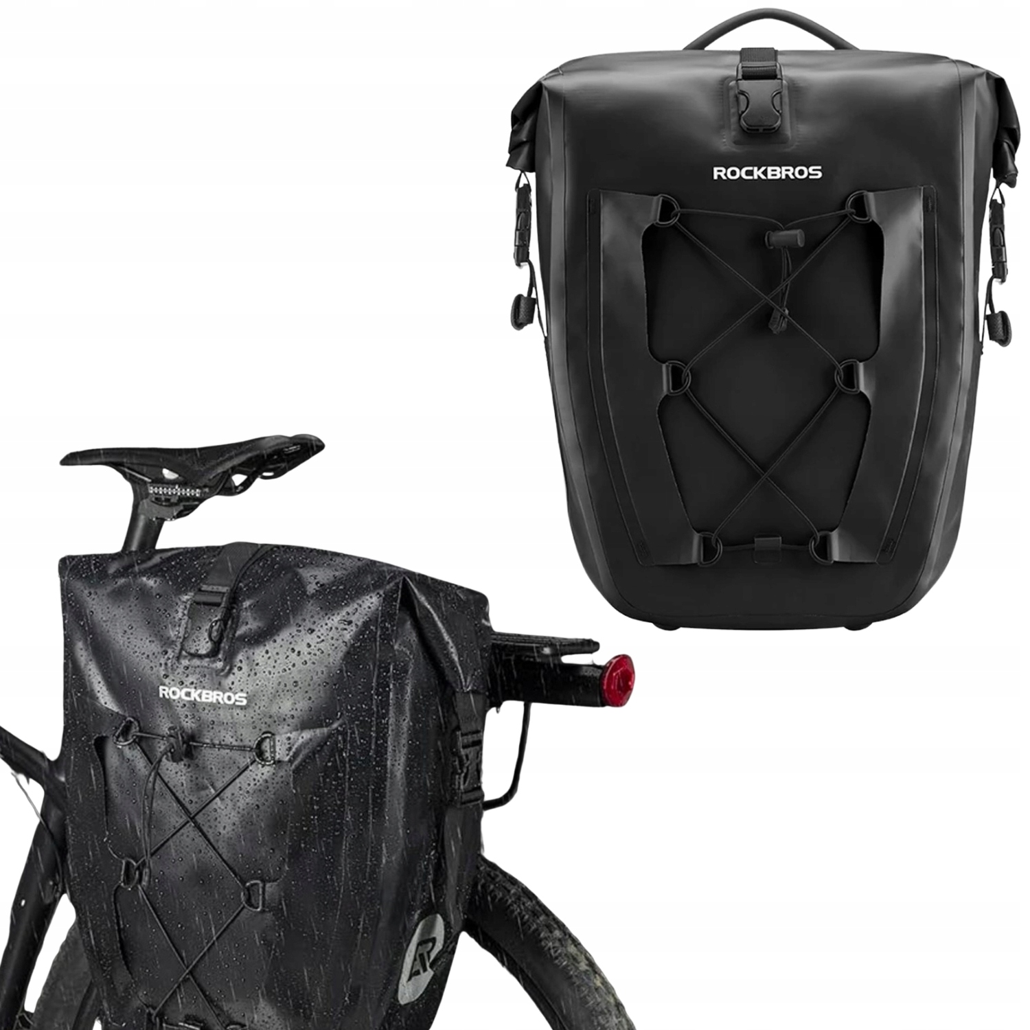 Sakwa Rowerowa Na Bagażnik Pojemna Wodoodporna Torba Odblask 32L Rockbros