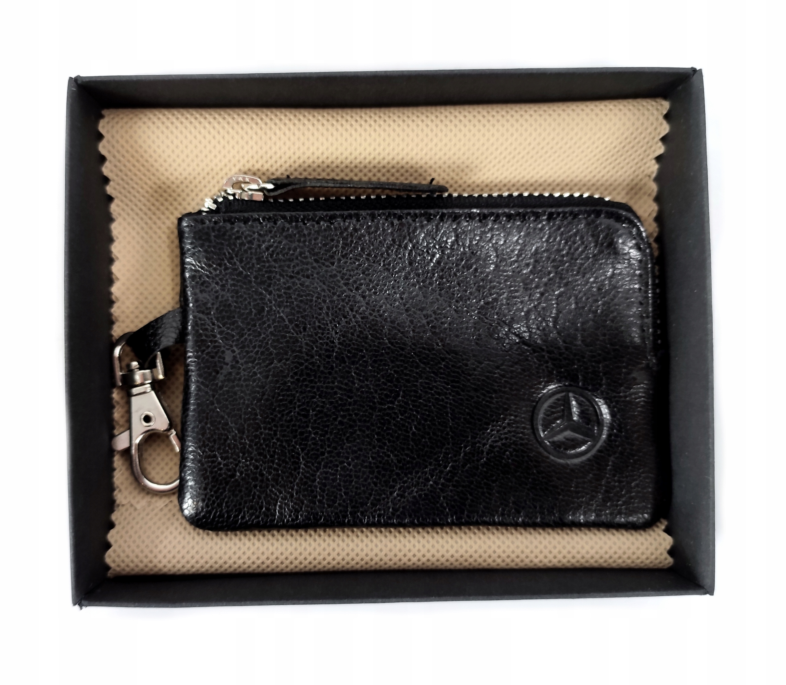 BRELOK SKÓRZANE ETUI NA KLUCZE KLUCZYKI MONETY LOGO MERCEDES