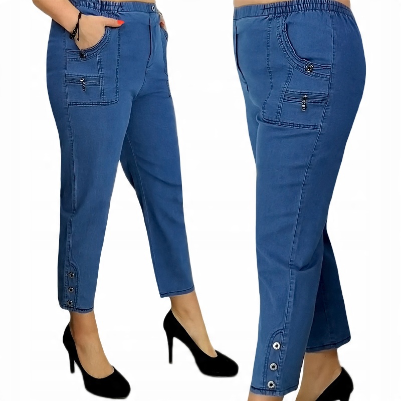 

Modne Jeansowe Spodnie 7/8 Kieszenie 50 / 5XL T5