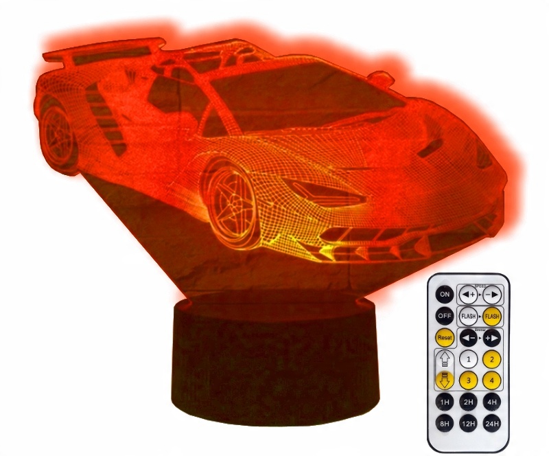 

Lampka Nocna 3D Auto Samochód Lamborghini Led