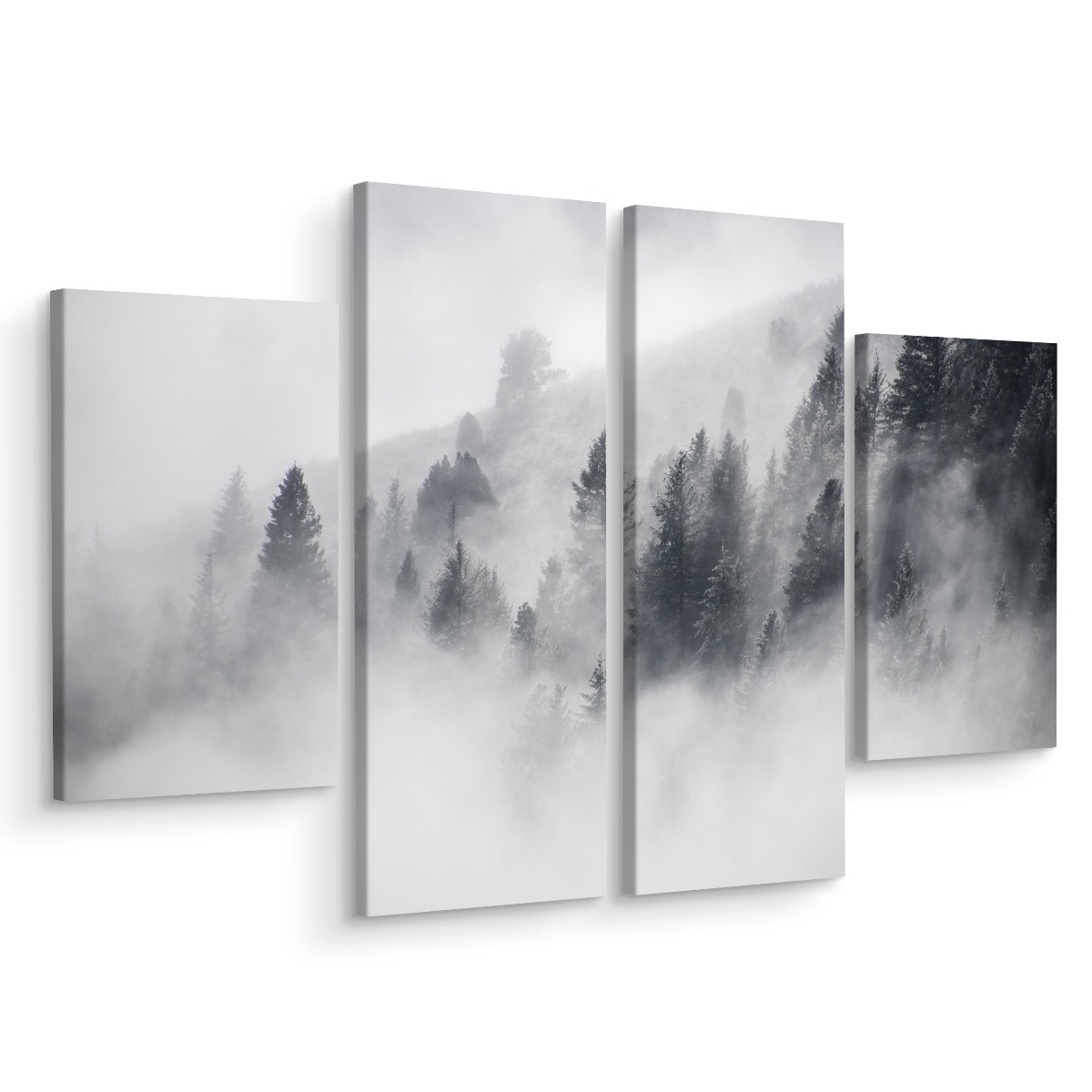 

Obraz 4-Częściowy Zamglony Las Drzewa 3D 160x120