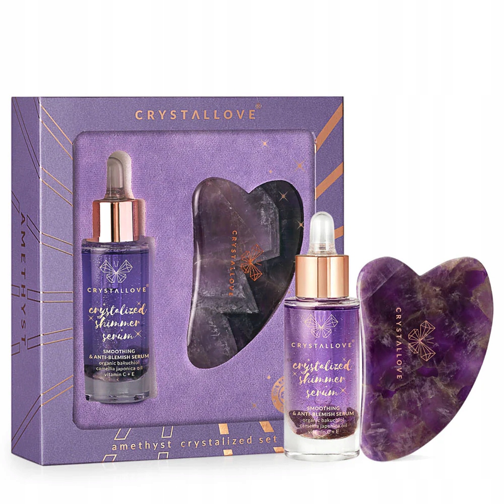 Crystallove Pleťové sérum s ametystem a masážní destičkou gua sha