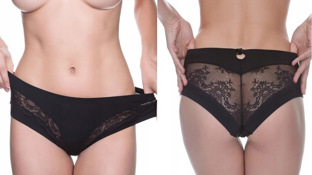 

Bezszwowe Koronkowe Figi Julimex Kiss Czarne 2XL