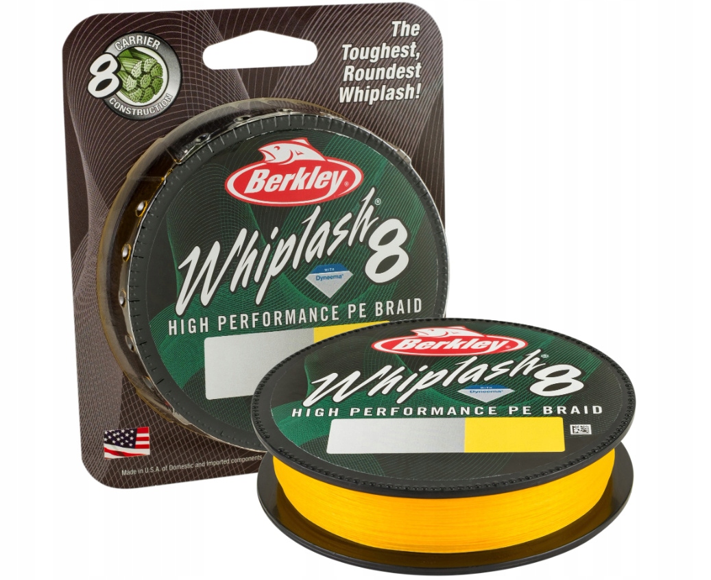Plecionka Berkley Whiplash 8 0,16mm 150m 20,9kg Yellow