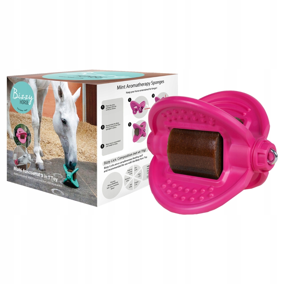 Lízátko hračka pro koně Bizzy Ball Waldhausen Růžová