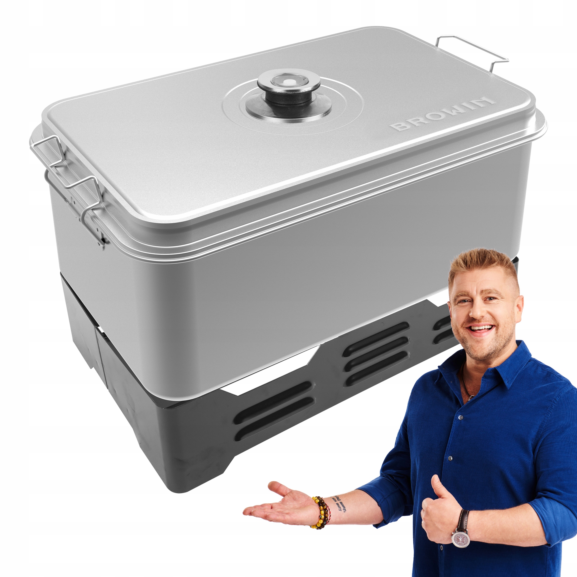 Wędzarnia Balkonowa XXL 3 ruszty Poziomy Rodzinna